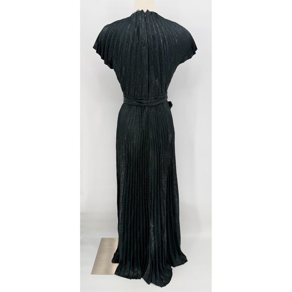 & Other Stories Womens Green Shimmer Pleated Maxi Dress Size 4 Holiday NEW - Picture 8 of 16